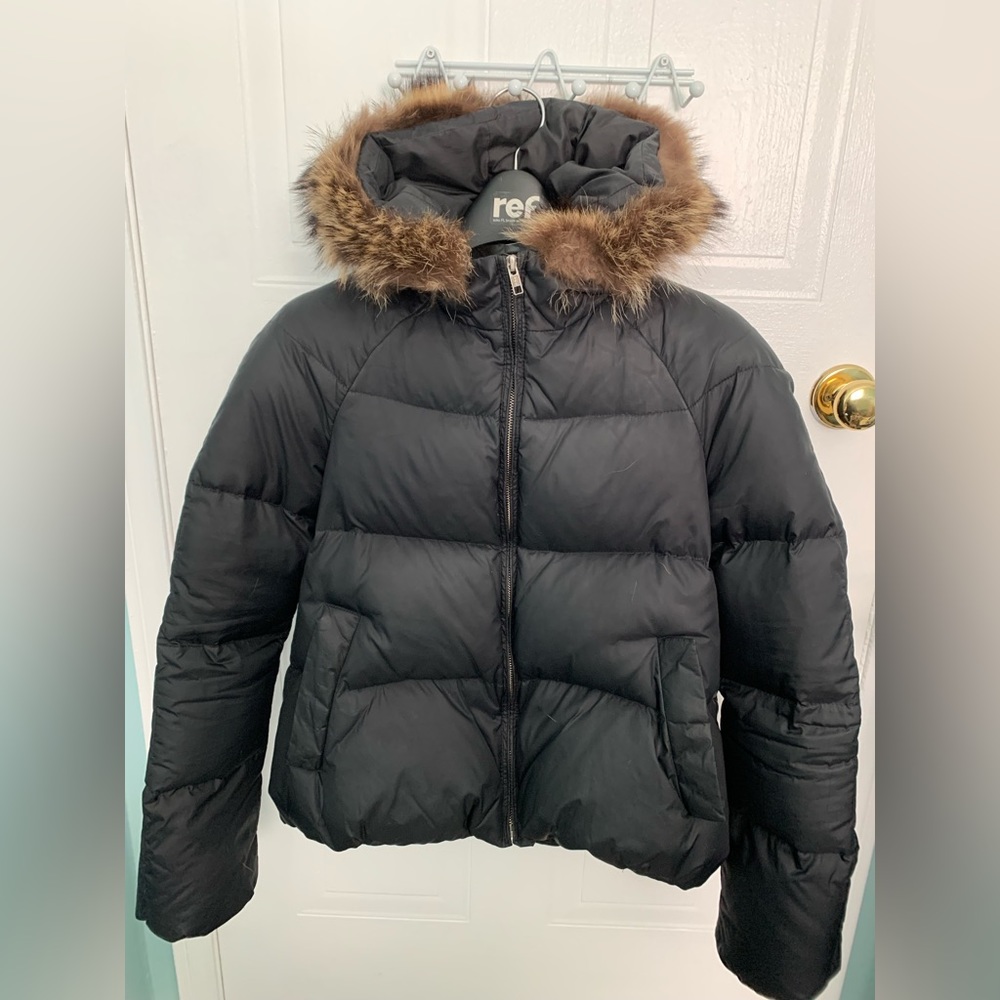 Theory black down jacket size P